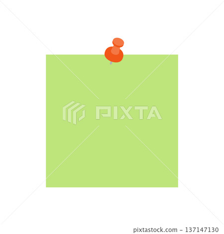 Note paper held in place with a push pin 137147130