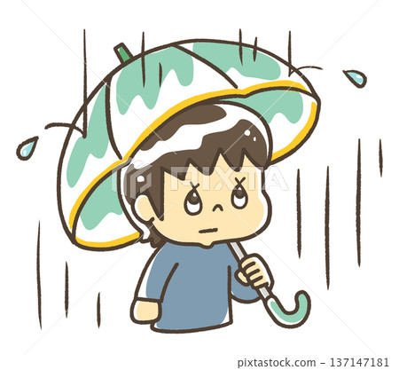 因為下雨，所以有人撐著傘。 137147181