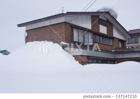 Snow clumps on the roof 03 Snow clumps on the roof 03 137147210