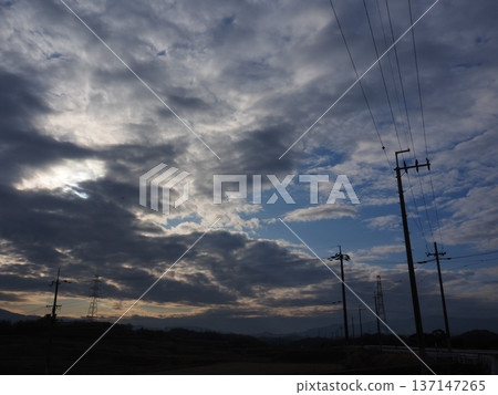 Fantastic sunset scenery 137147265