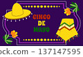 Cinco de Mayo holiday Festive Fiesta Parade. For ads web design marketing visuals. Vector illustration. 137147595
