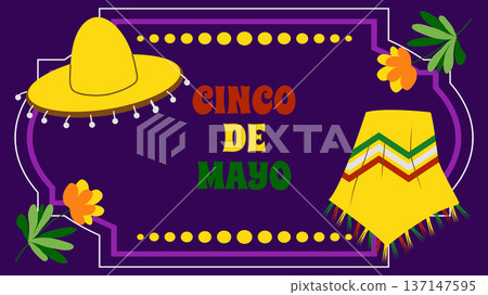 Cinco de Mayo holiday Festive Fiesta Parade. For ads web design marketing visuals. Vector illustration. Cinco de Mayo holiday Festive Fiesta Parade. For ads web design marketing visuals. Vector illustration. 137147595