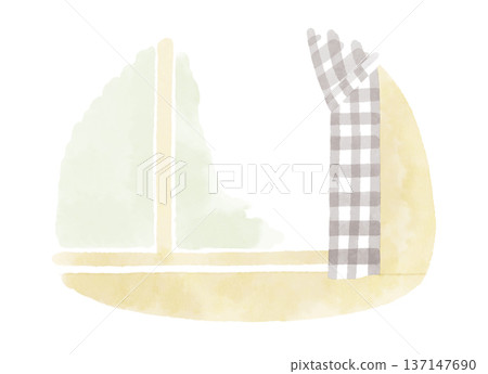 Window illustration circle watercolor style 137147690