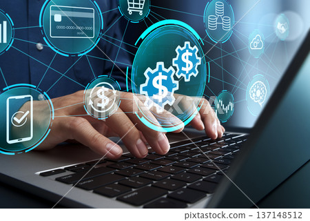Fintech business applications. Efficient financial services with digital payments. Fintech business applications. Efficient financial services with digital payments. 137148512