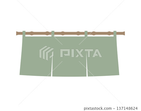 淺綠暖簾插圖 137148624