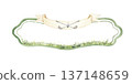 Golf Ornamental Frame with Ribbon and Grass Watercolor Illustration 137148659