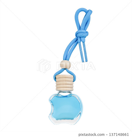 Blue hanging car air freshener isolate on white background Blue hanging car air freshener isolate on white background 137148661