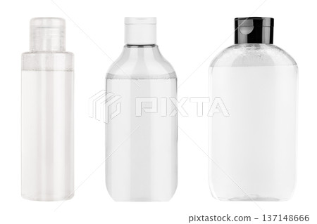Set of toner and micellar water for face isolated on white background Set of toner and micellar water for face isolated on white background 137148666