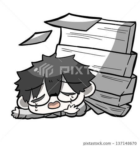 祈老師正忙著處理文書工作。 137148670