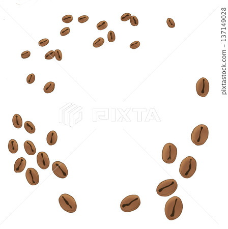 咖啡豆呈圓形排列的插圖 137149028