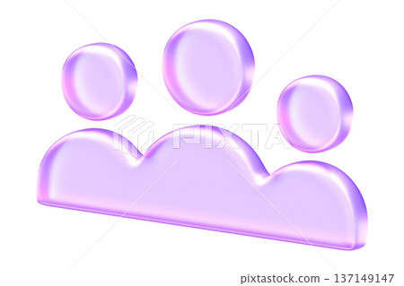 Glassmorphism icon representing group of people, community, or team, Minimalist translucent figures with soft purple gradient for social network and collaboration UI Glassmorphism icon representing group of people, community, or team, Minimalist translucent figures with soft purple gradient for social network and collaboration UI 137149147