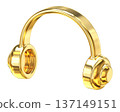 Luxury golden headphones with glossy metallic finish, representing premium audio and wealth 137149151