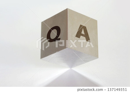 Metal block with Q&A (Question and Answer) display 137149351