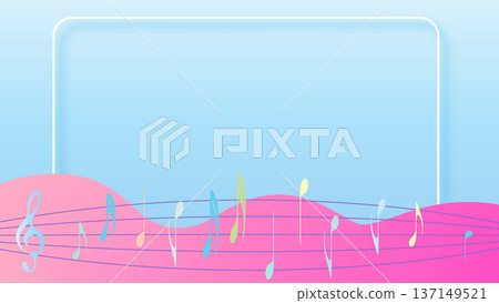 Pastel Music background with Waving melody lines and musical note. Pastel Music background with Waving melody lines and musical note. 137149521
