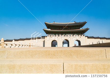 Seoul, South korea - Feb. 28, 2026 : Gwanghwamun is the main and south gate of the palace Gyeongbokgung, in Jongno District, Seoul, South Korea. Seoul, South korea - Feb. 28, 2026 : Gwanghwamun is the main and south gate of the palace Gyeongbokgung, in Jongno District, Seoul, South Korea. 137150756