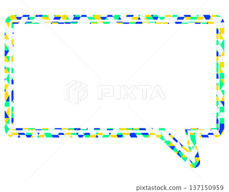 Stained glass style speech bubble, triangle pattern, square Stained glass style speech bubble, triangle pattern, square 137150959
