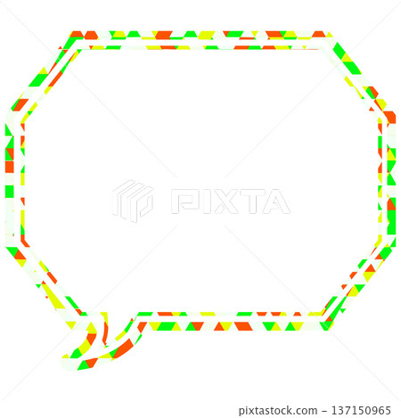 Stained glass style speech bubble, triangular pattern, octagonal shape with corners Stained glass style speech bubble, triangular pattern, octagonal shape with corners 137150965