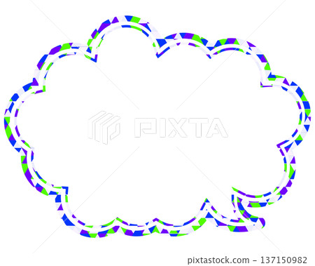 Stained glass style speech bubble, triangular pattern, rounded cloud shape Stained glass style speech bubble, triangular pattern, rounded cloud shape 137150982