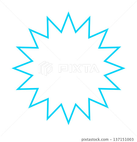 Simple colored line speech bubble with jagged shape 137151003