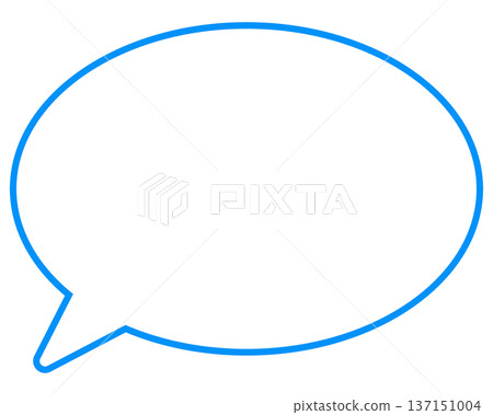 Simple colored line speech bubble, round shape Simple colored line speech bubble, round shape 137151004