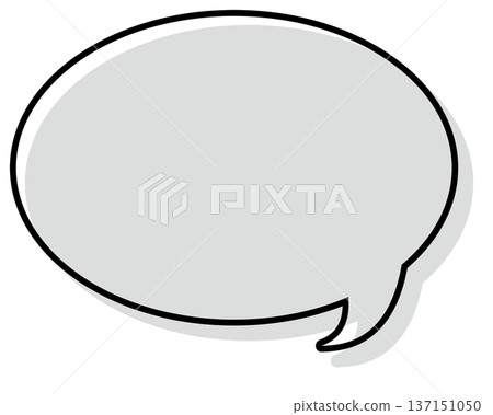 Simple speech bubble with misaligned lines - round Simple speech bubble with misaligned lines - round 137151050