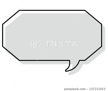 A simple, misaligned speech bubble in a long, octagonal shape A simple, misaligned speech bubble in a long, octagonal shape 137151053