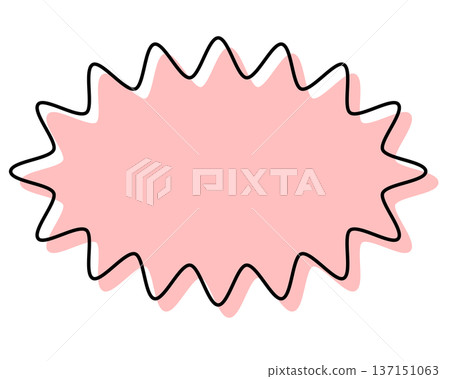 一個簡單的對話框，線條錯位，形狀長而圓，參差不齊 137151063