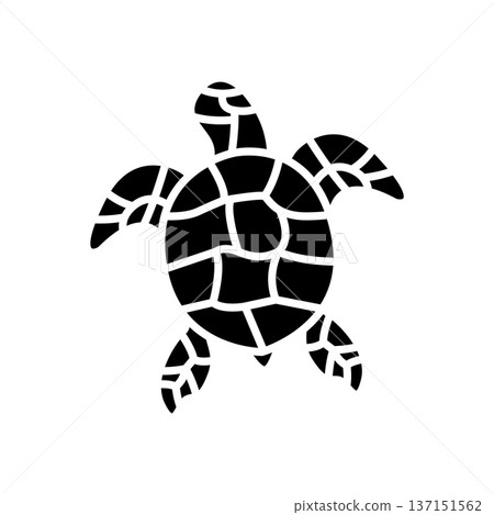 Black Turtle Silhouette Icon Isolated on White Background. Vector Black Turtle Silhouette Icon Isolated on White Background. Vector 137151562