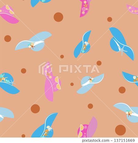 pattern without background with bright women s hats 137151669