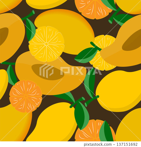 a pattern without flon with green and yellow mango fruits a pattern without flon with green and yellow mango fruits 137151692