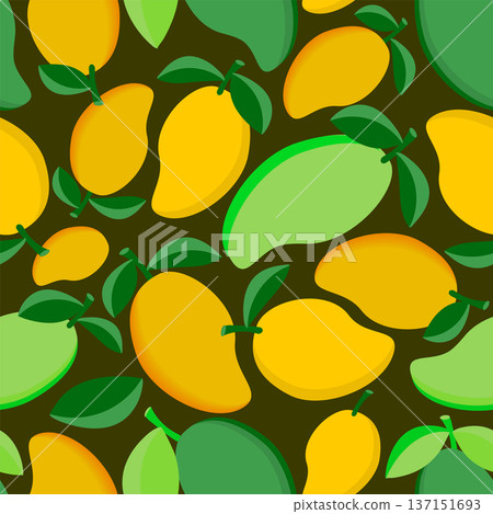 a pattern without flon with green and yellow mango fruits a pattern without flon with green and yellow mango fruits 137151693