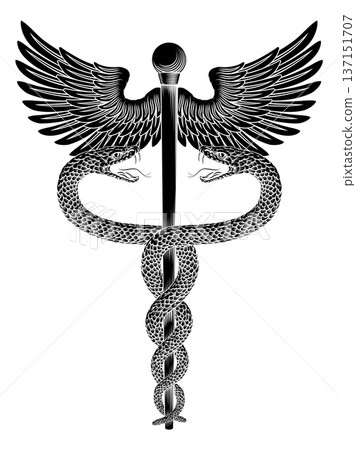 Caduceus Medical Asclepius Rod Doctor Symbol Icon Caduceus Medical Asclepius Rod Doctor Symbol Icon 137151707
