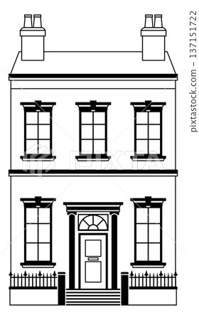 House Old Building Outline Illustration 137151722