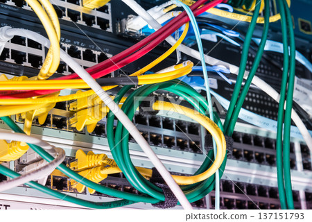 ethernet cables connected to server switch ethernet cables connected to server switch 137151793