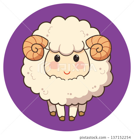 Cute sheep illustration material 137152254