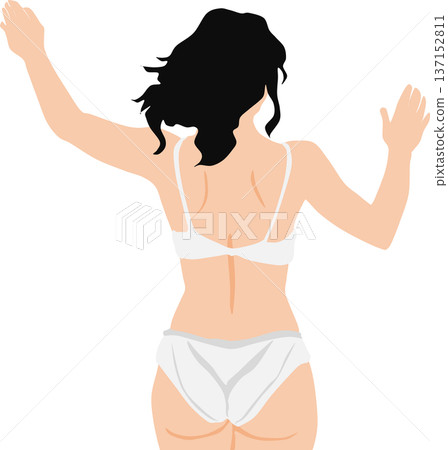 Illustration of a woman who succeeded in dieting Illustration of a woman who succeeded in dieting 137152811