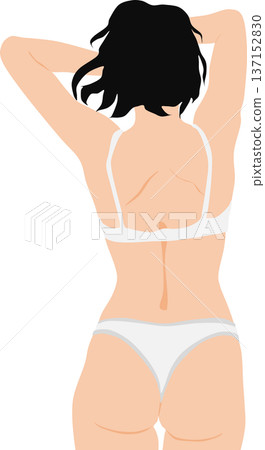 Illustration of a woman who succeeded in dieting 137152830