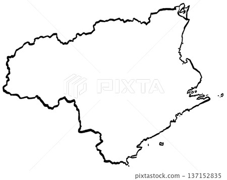 Tokushima Prefecture Map Illustration (Brush Touch) Simple Tokushima Prefecture Map Illustration (Brush Touch) Simple 137152835