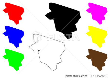 Botshabelo city (Republic of South Africa, RSA) map vector illustration, scribble sketch Botshabelo map 137152869