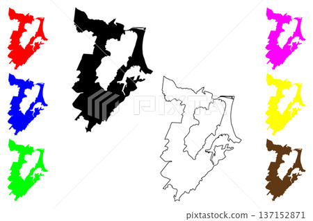 Durban city (Republic of South Africa, RSA) map vector illustration, scribble sketch eThekwini map Durban city (Republic of South Africa, RSA) map vector illustration, scribble sketch eThekwini map 137152871