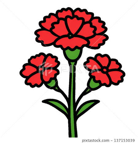 Mother's Day carnation red simple flat illustration single item front Mother's Day carnation red simple flat illustration single item front 137153039