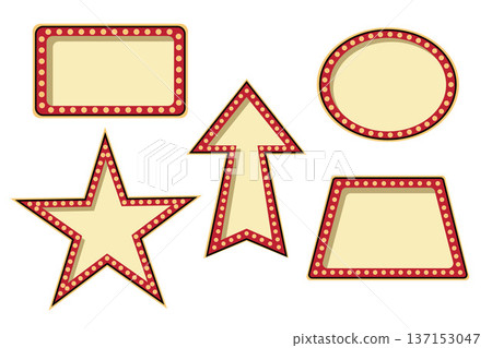 Signboards Clip Art Collection with Bright Vibrant Retro Lights Signboards Clip Art Collection with Bright Vibrant Retro Lights 137153047