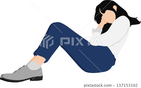 一個女人睡午覺的插圖 137153102