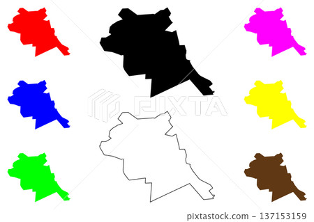 Middelburg city (Republic of South Africa, RSA) map vector illustration, scribble sketch Middelburg map 137153159