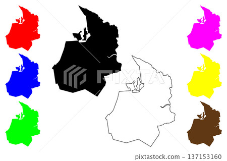 Mthatha city (Republic of South Africa, RSA) map vector illustration, scribble sketch Umtata map 137153160
