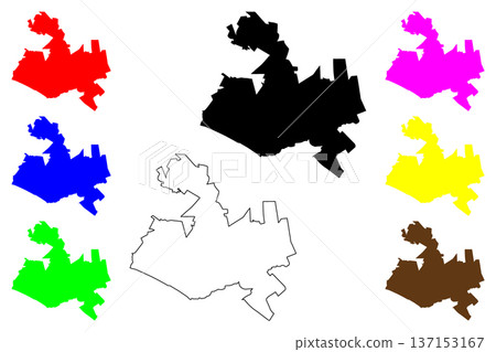 Somerset West city (Republic of South Africa, RSA) map vector illustration, scribble sketch Somerset-Wes map 137153167