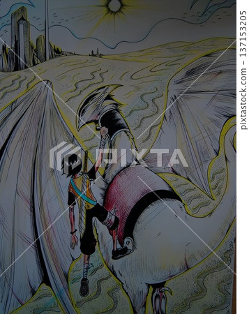 [Riding on the Back of the Silver Dragon] Masterpiece Image Picture/Hand-drawn Original Illustration 12 137153205