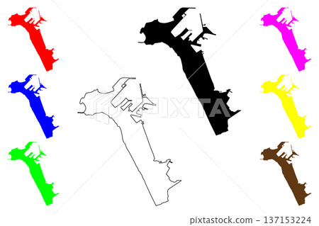 Cadiz city (Kingdom of Spain) map vector illustration, scribble sketch Cadiz map Cadiz city (Kingdom of Spain) map vector illustration, scribble sketch Cadiz map 137153224