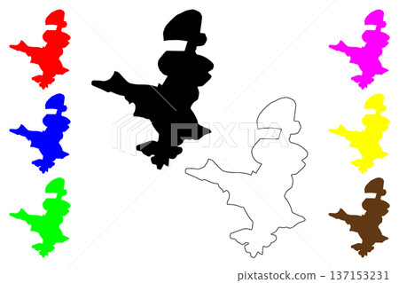 Jaen city (Kingdom of Spain) map vector illustration, scribble sketch Jaen map 137153231