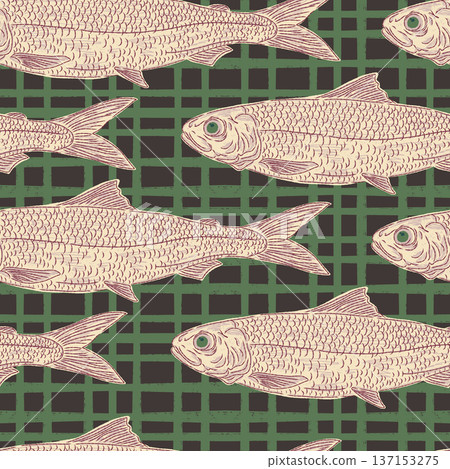 seamless pattern with fish 137153275